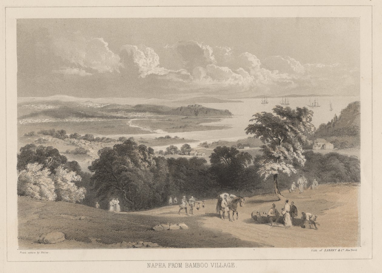 Napha du village de bambou, litho par Sarony und Co., 1855 - Peter Bernhard Wilhelm Heine
