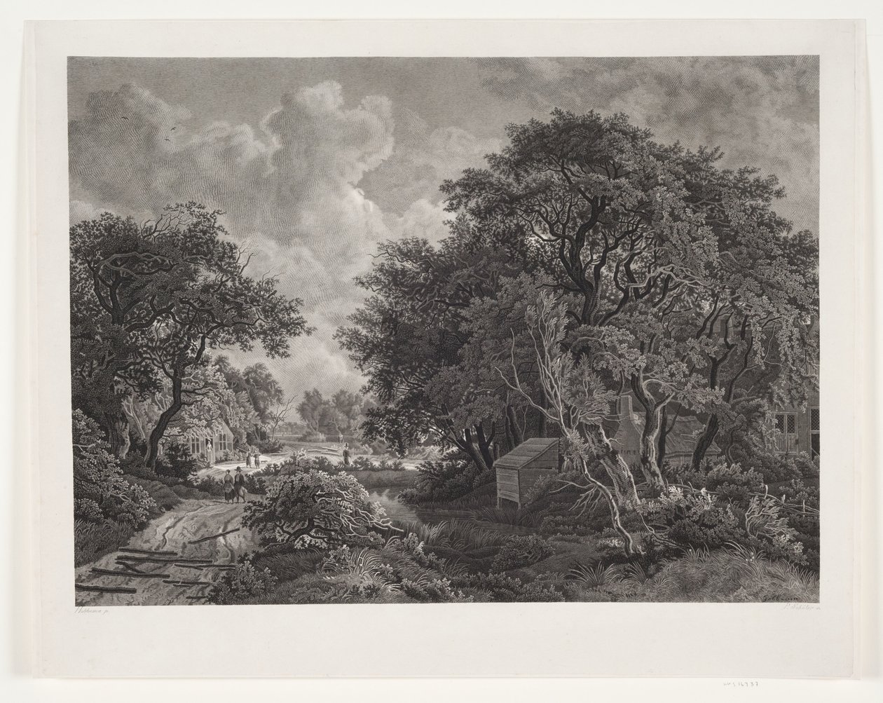 Chemin à travers un village avec de grands arbres - Peter Christian Schøler