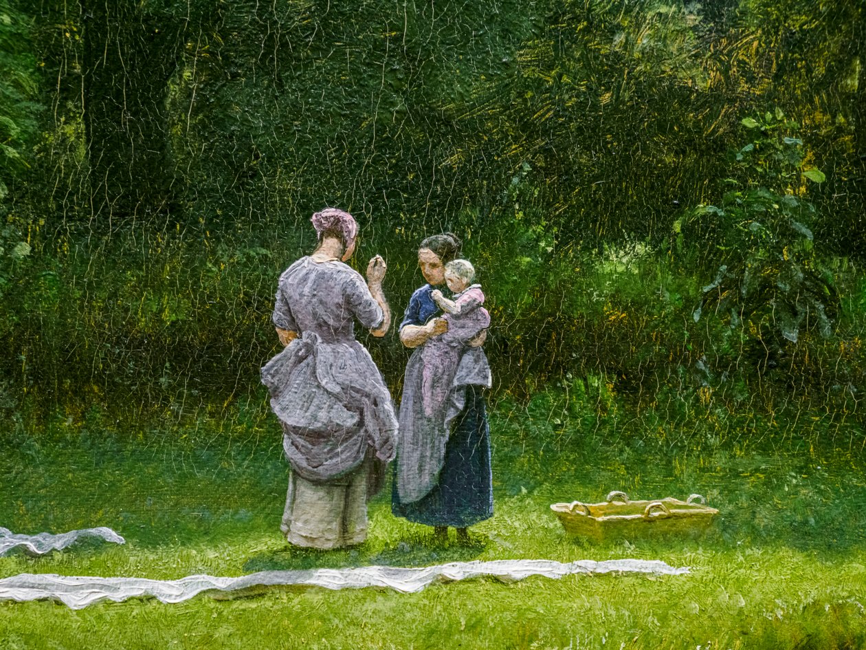 Blanchiment du linge dans une clairière, détail - Peter Christian Skovgaard
