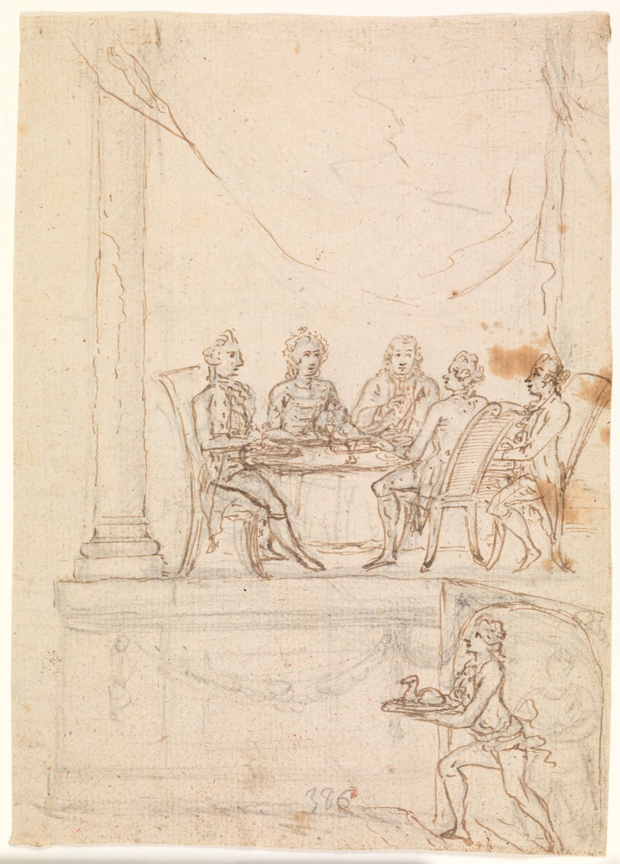 La famille royale à un banquet au château de Hirschholm le 29 septembre 1771 - Peter Cramer