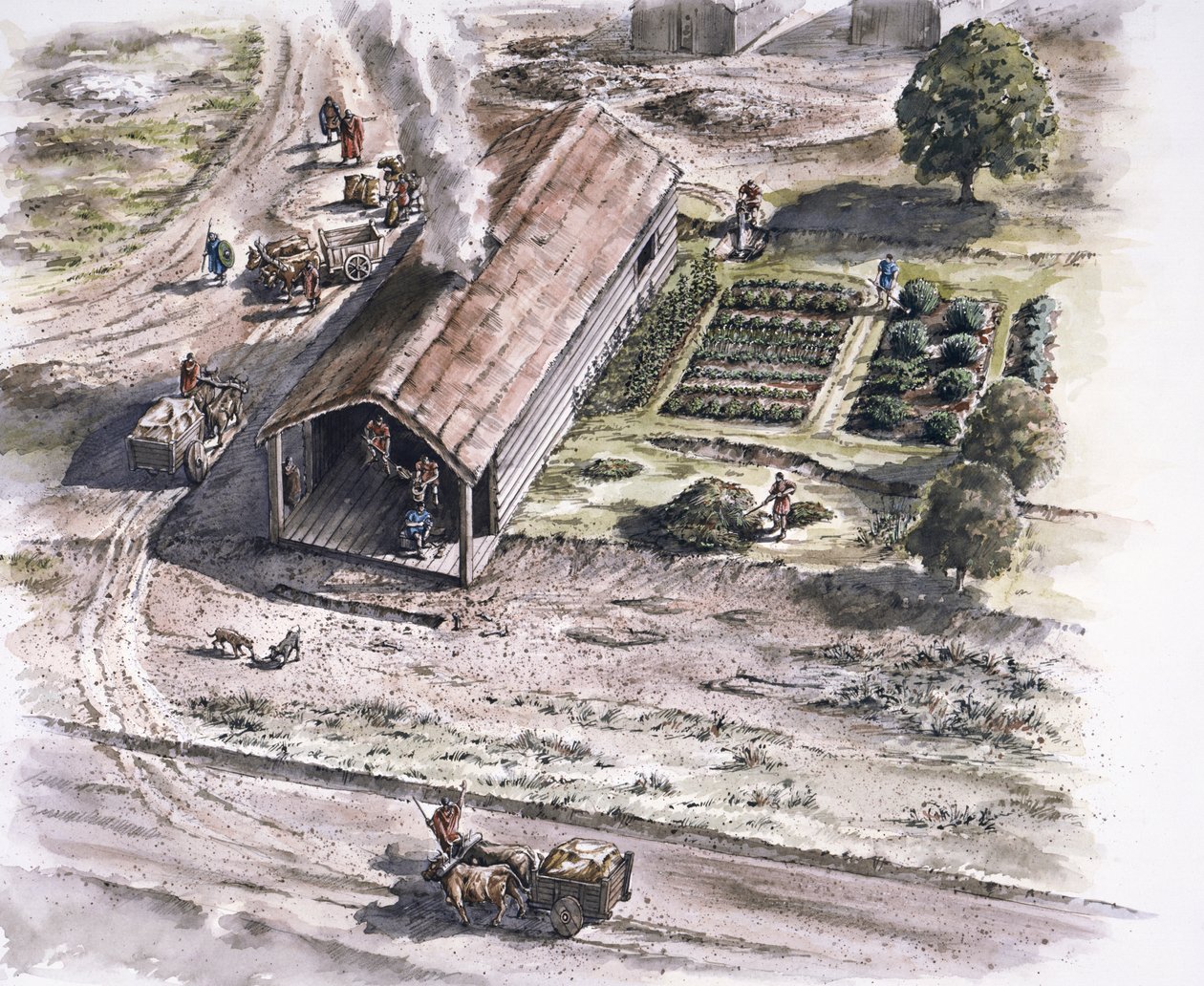 Bâtiment industriel, fort romain de Ribchester, Lancashire, 2e siècle, 1996 - Peter Dunn
