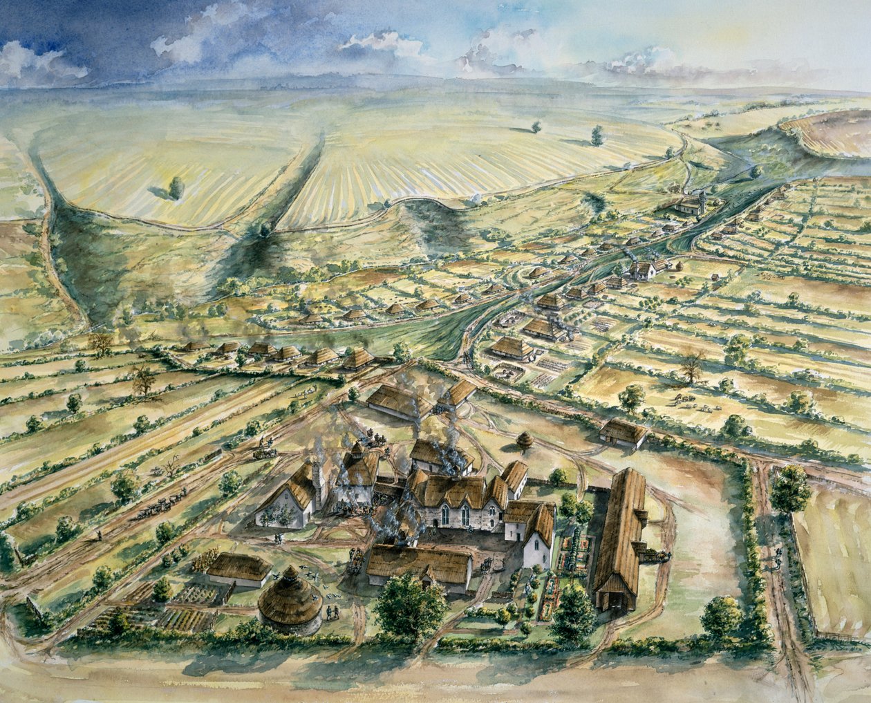 Village médiéval de Wharram Percy, fin du XIIe siècle - Peter Dunn
