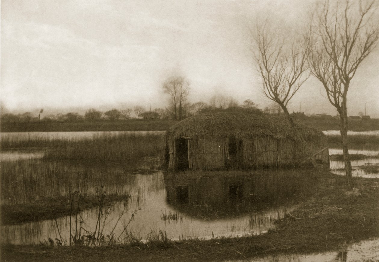 Une maison en bateau de roseaux, vie et paysage sur les Norfolk Broads, c.1886 - Peter Emerson und Thomas Goodall