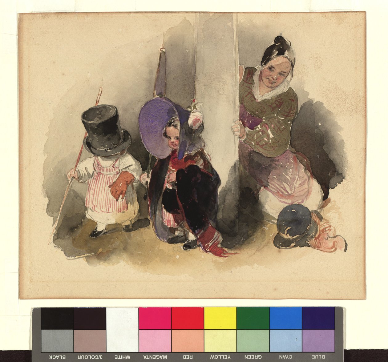 Mutter mit spielenden Kindern (Der kleine Gerngross) - Peter Fendi