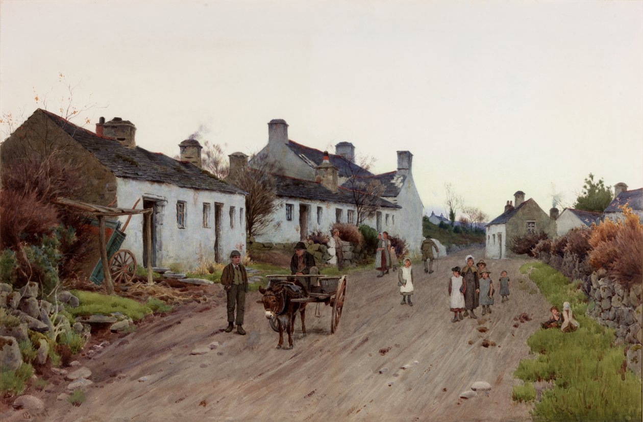 Un village gallois - Soir, vers 1890-1910 - Peter Ghent