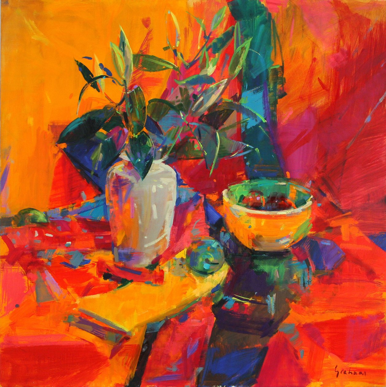 Lys sur fond rouge, 2012 - Peter Graham (Contemporary)