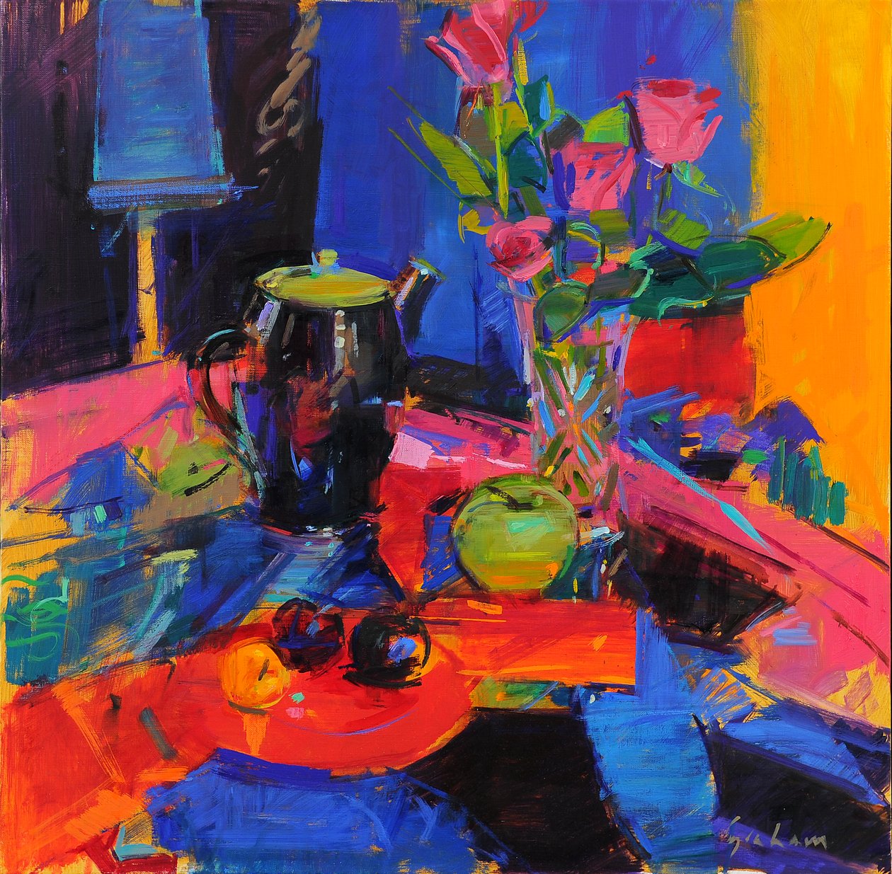 La chambre du peintre, 2021 (huile sur toile) - Peter Graham