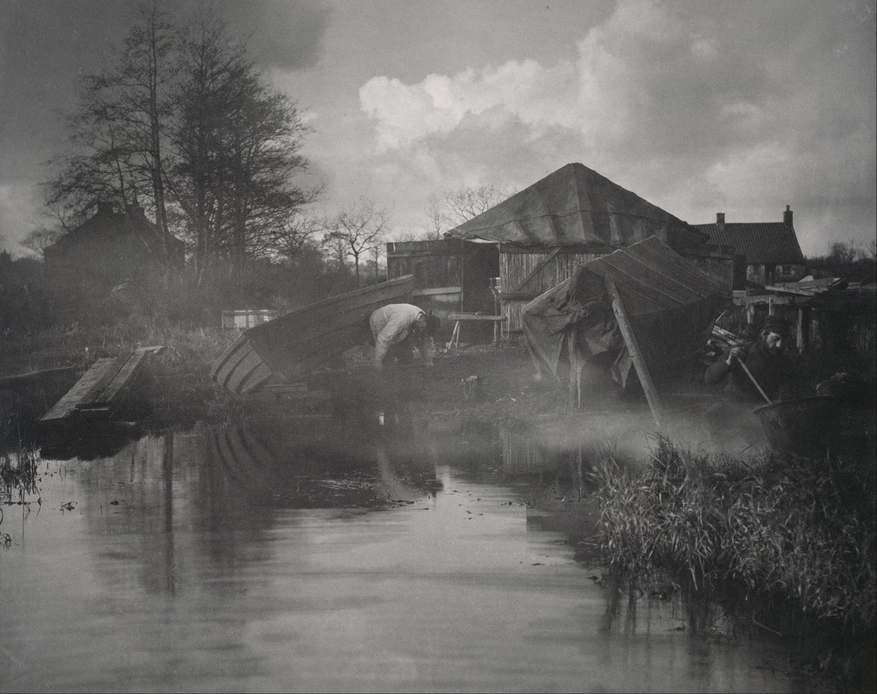 Un chantier naval dans le Norfolk - Peter Henry Emerson