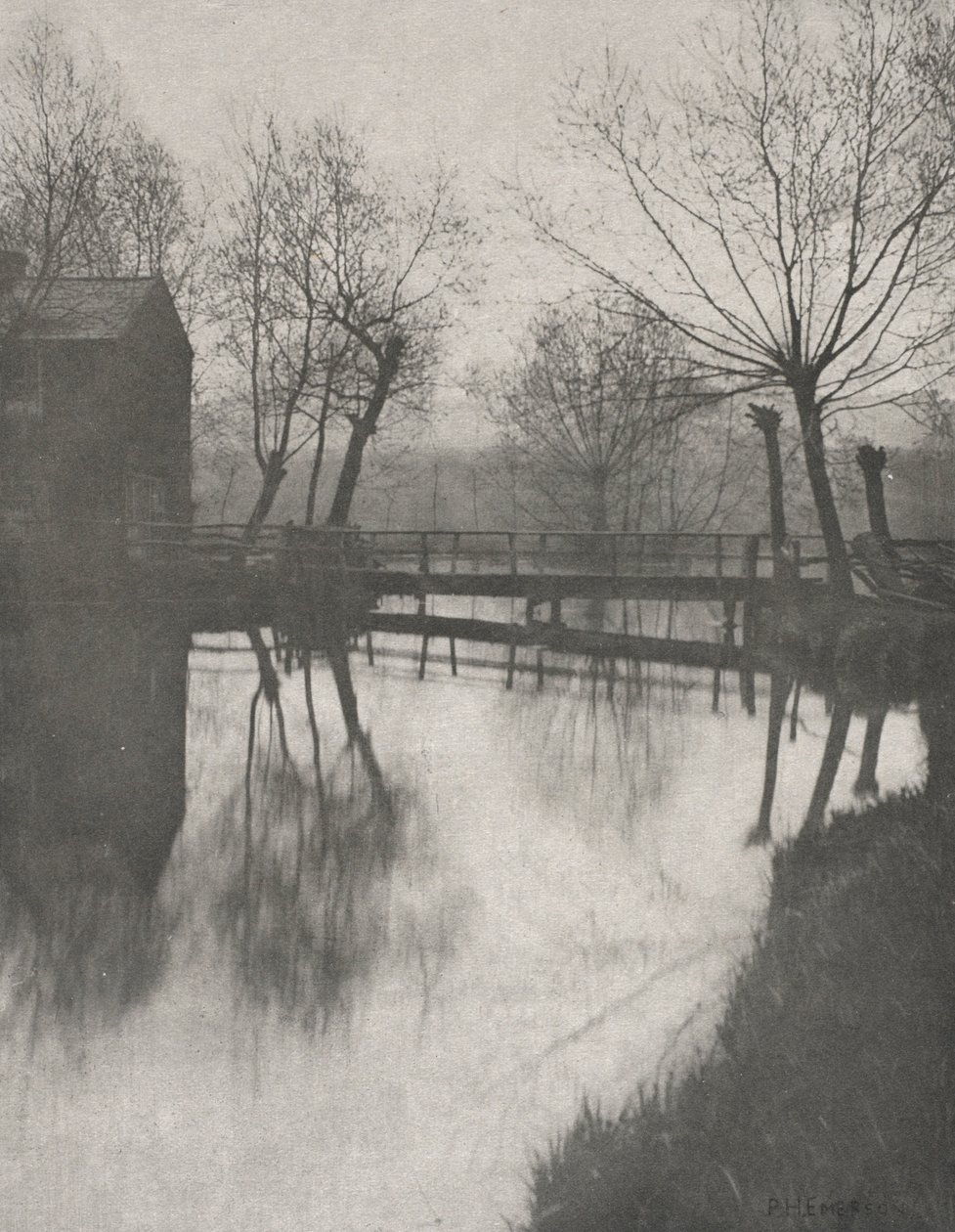 Passerelle près de Chingford, du Compleat Angler, 1888 - Peter Henry Emerson