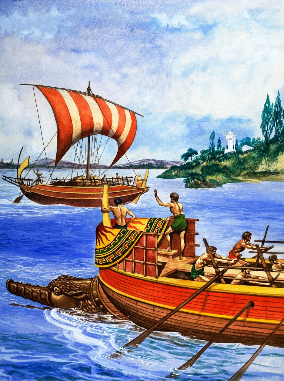 Les navires de la Grèce antique, illustration sous forme de "Trésor". - Peter Jackson