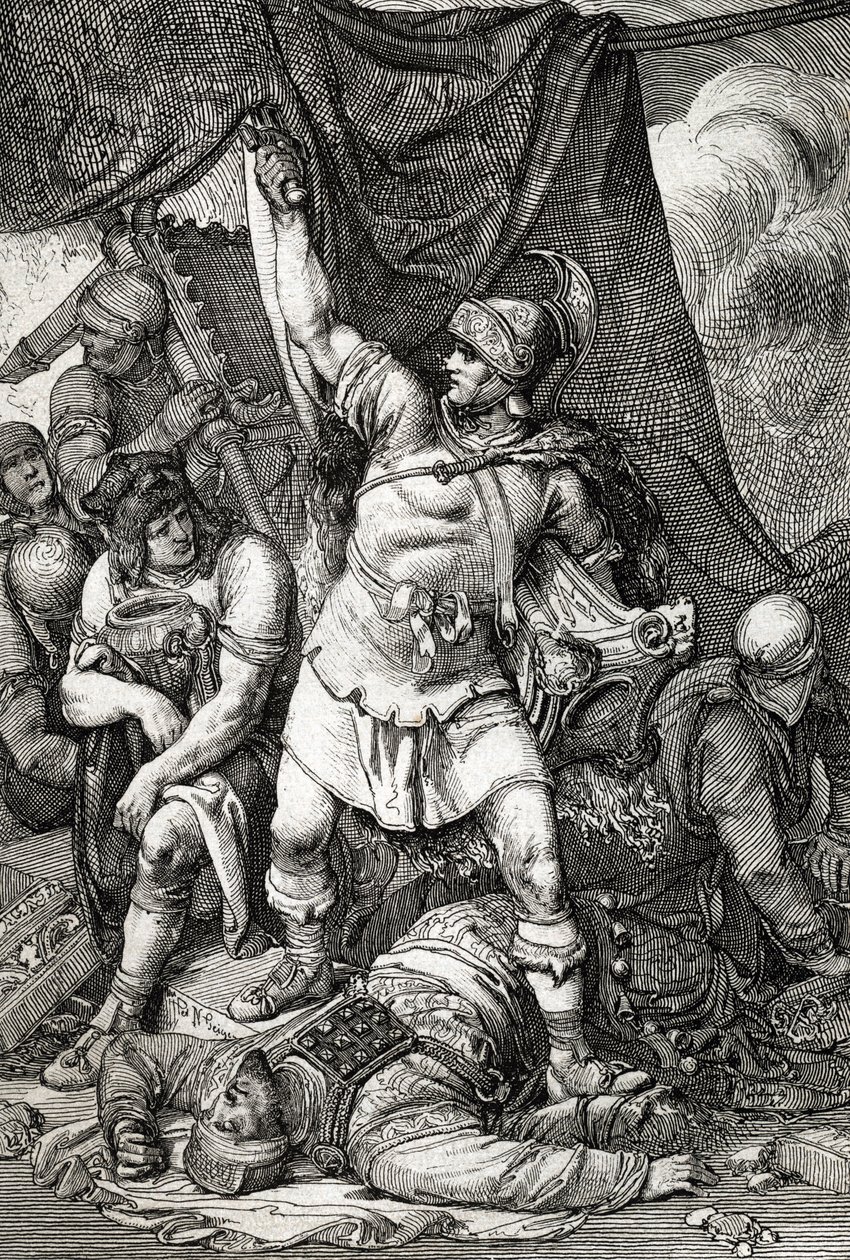 Antiquité romaine : « La prise de Jérusalem » représentation du siège de Jérusalem par les Romains en 70 après J.-C., la ville est saccagée par les troupes de l