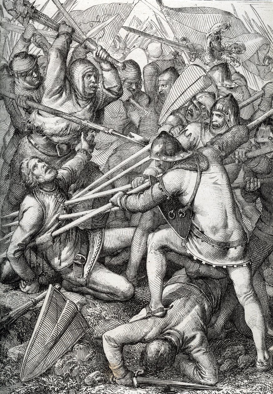 La bataille de Sempach, combattue le 9 juillet 1386, entre Léopold III, duc d
