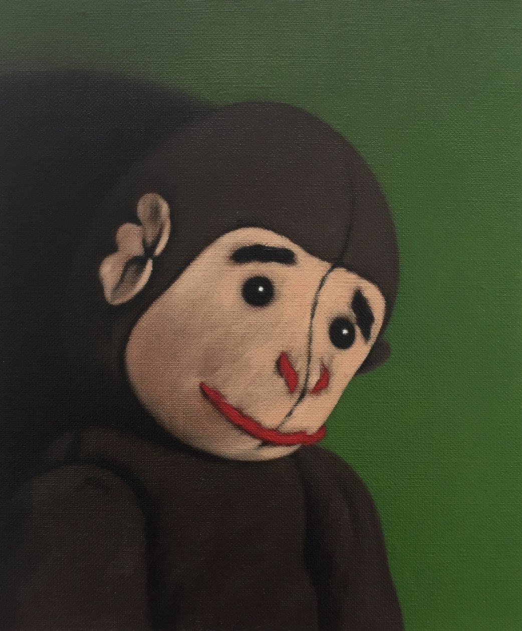 Portrait de singe sur vert - Peter Jones