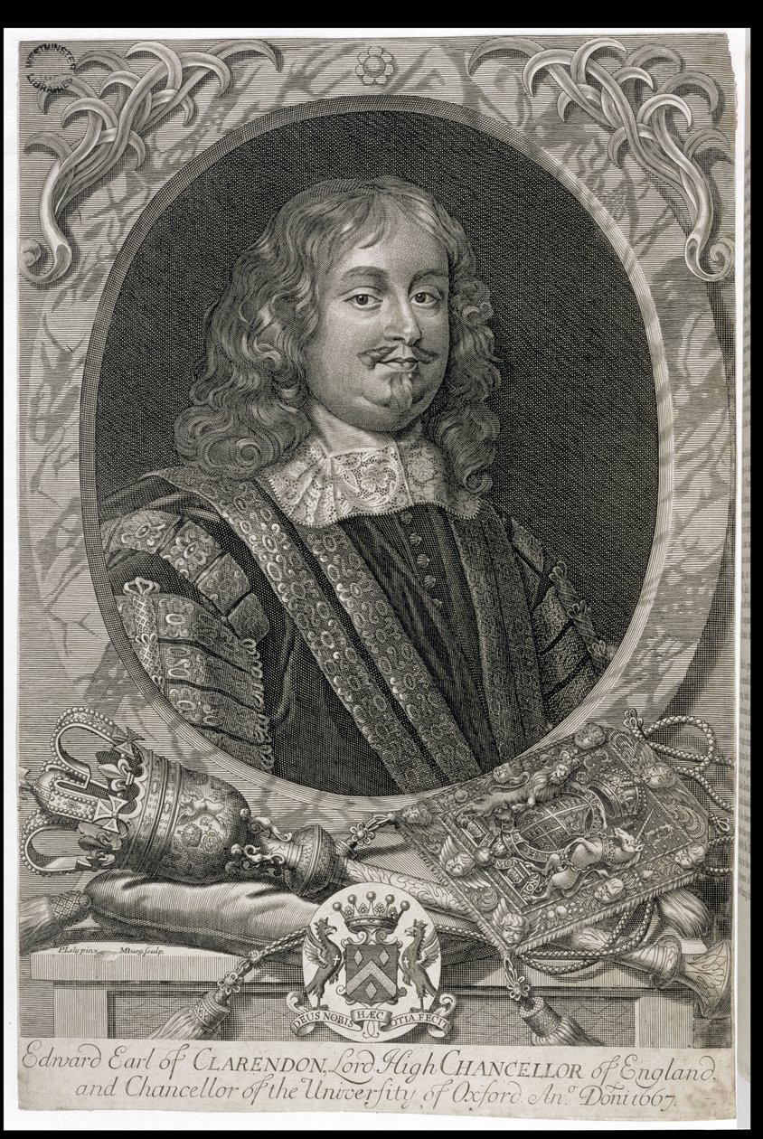 Edward Hyde, 1er comte de Clarendon (1609-74), gravé par M. Burg - Peter Lely