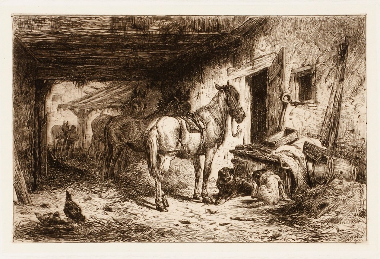 Sans titre (chevaux et cour d