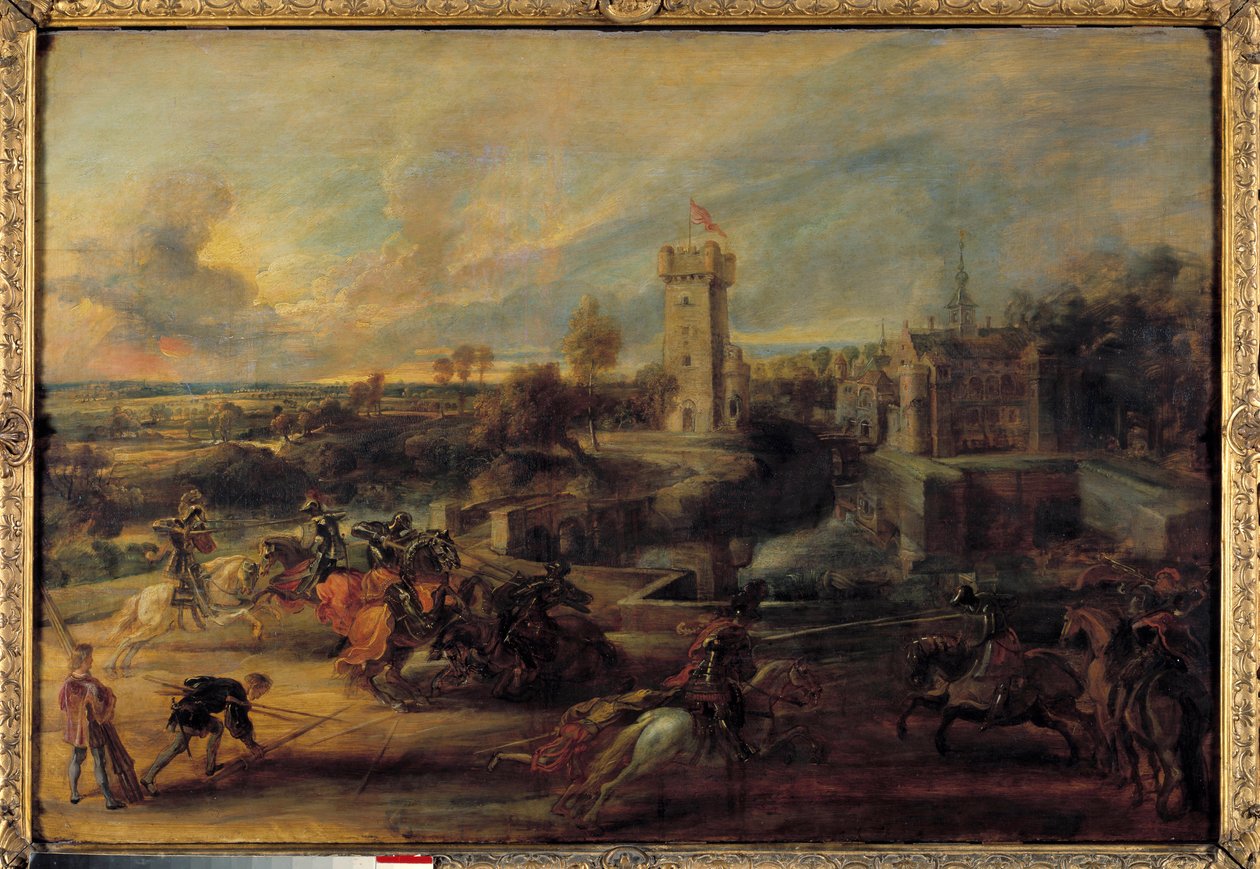 Un tournoi près des fosses du château de Steen (Moyen Âge). Peinture flamande par Pierre Paul (Pierre-Paul) Rubens (ou Peter Paul ou Petrus Paulus) (1577-1640) - Peter Paul Rubens