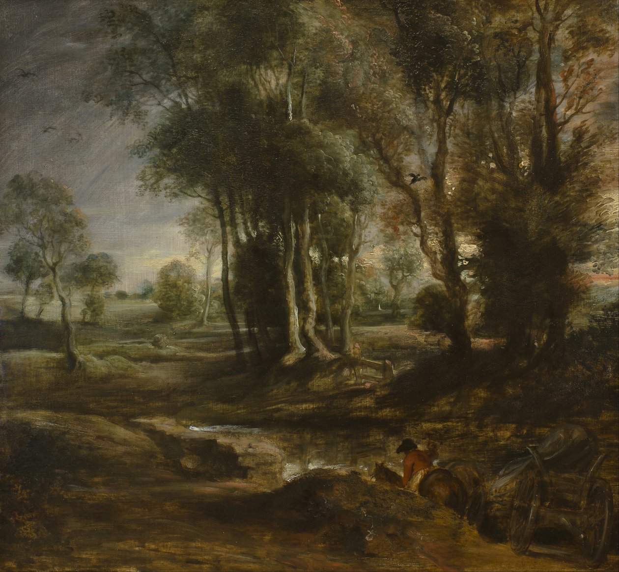 Paysage nocturne avec une charrette de fermier - Peter Paul Rubens