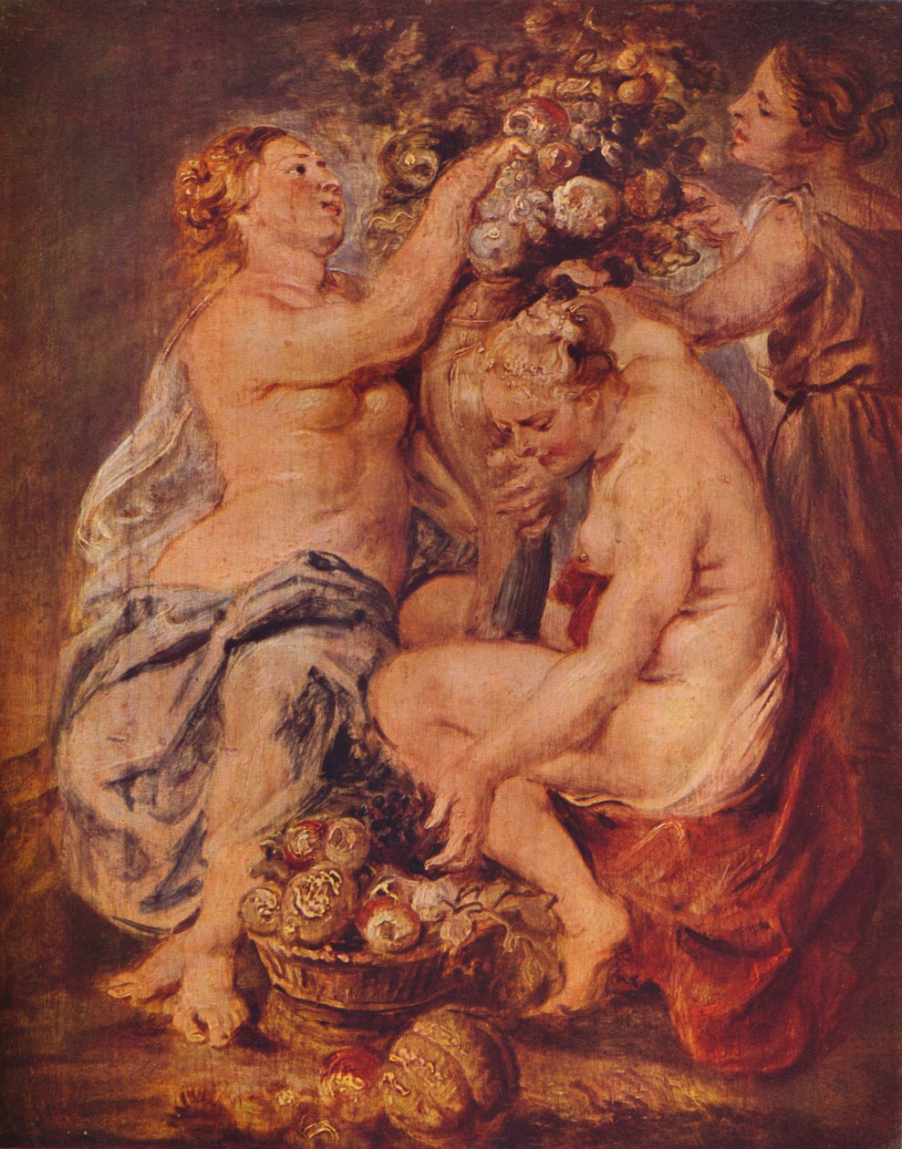 Cérès et deux nymphes avec une corne d