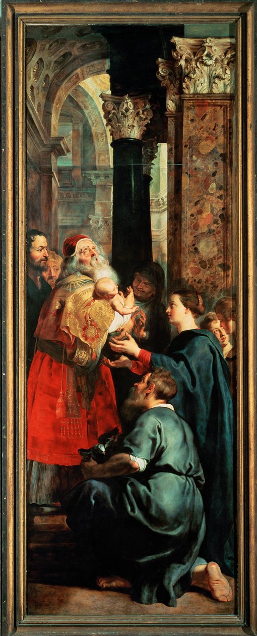 Descente de croix, panneau droit : Présentation au Temple (peinture) - Peter Paul Rubens