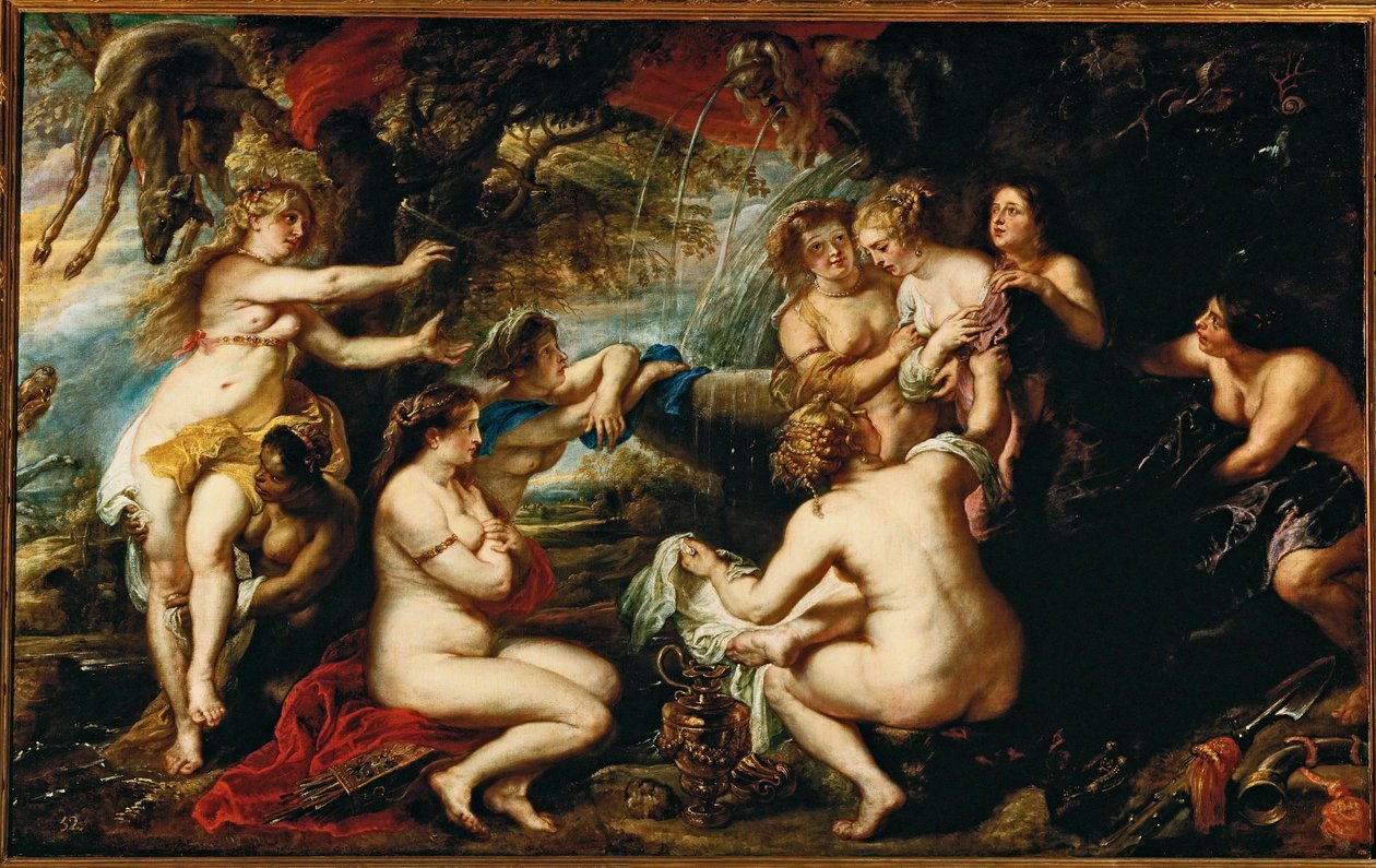 Diane et Callisto (peinture sur toile) - Peter Paul Rubens