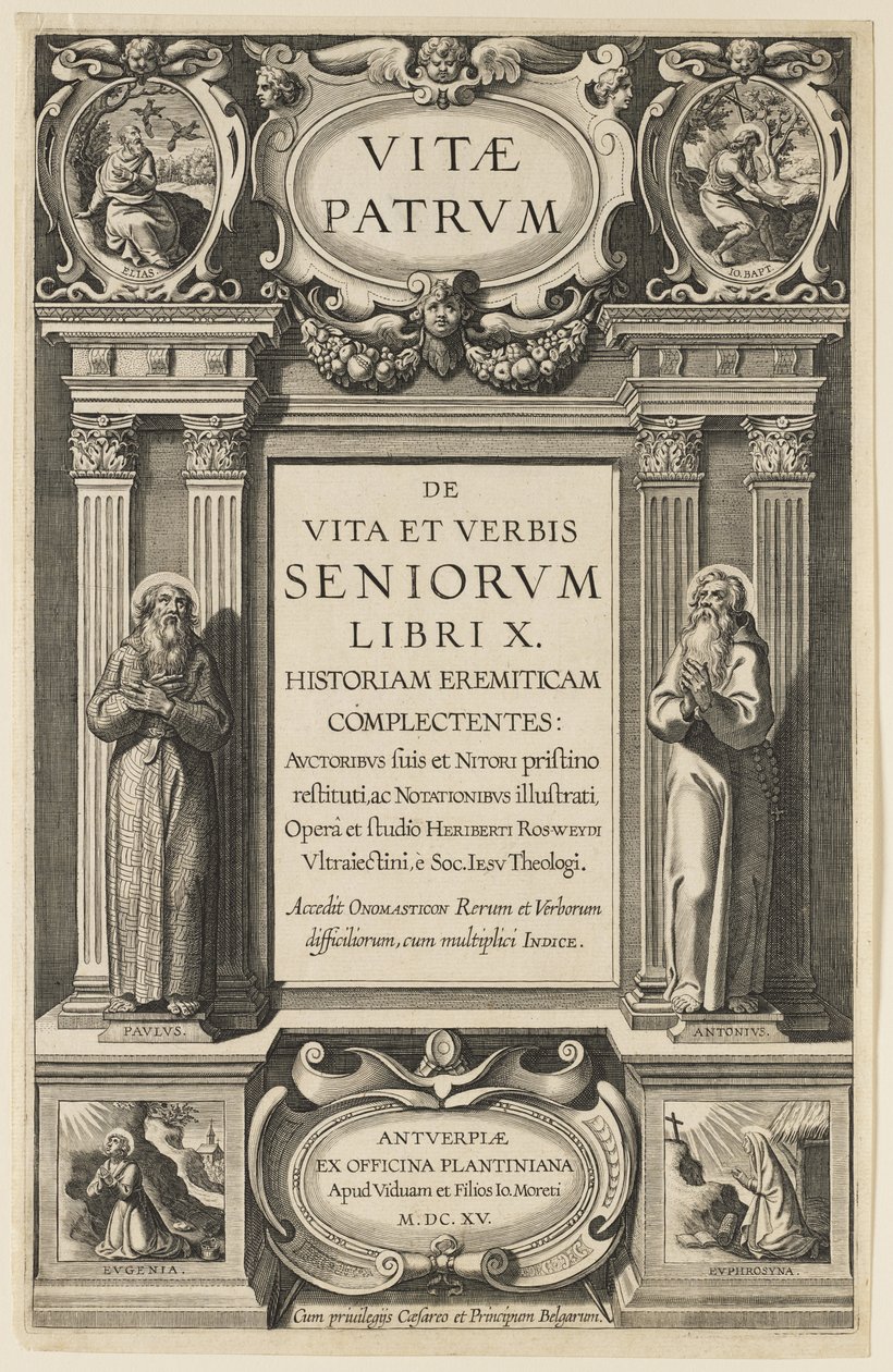 Frontispice pour "Vies des Pères" par Heribert Rosweyde, gravé par Theodor Galle - Peter Paul Rubens