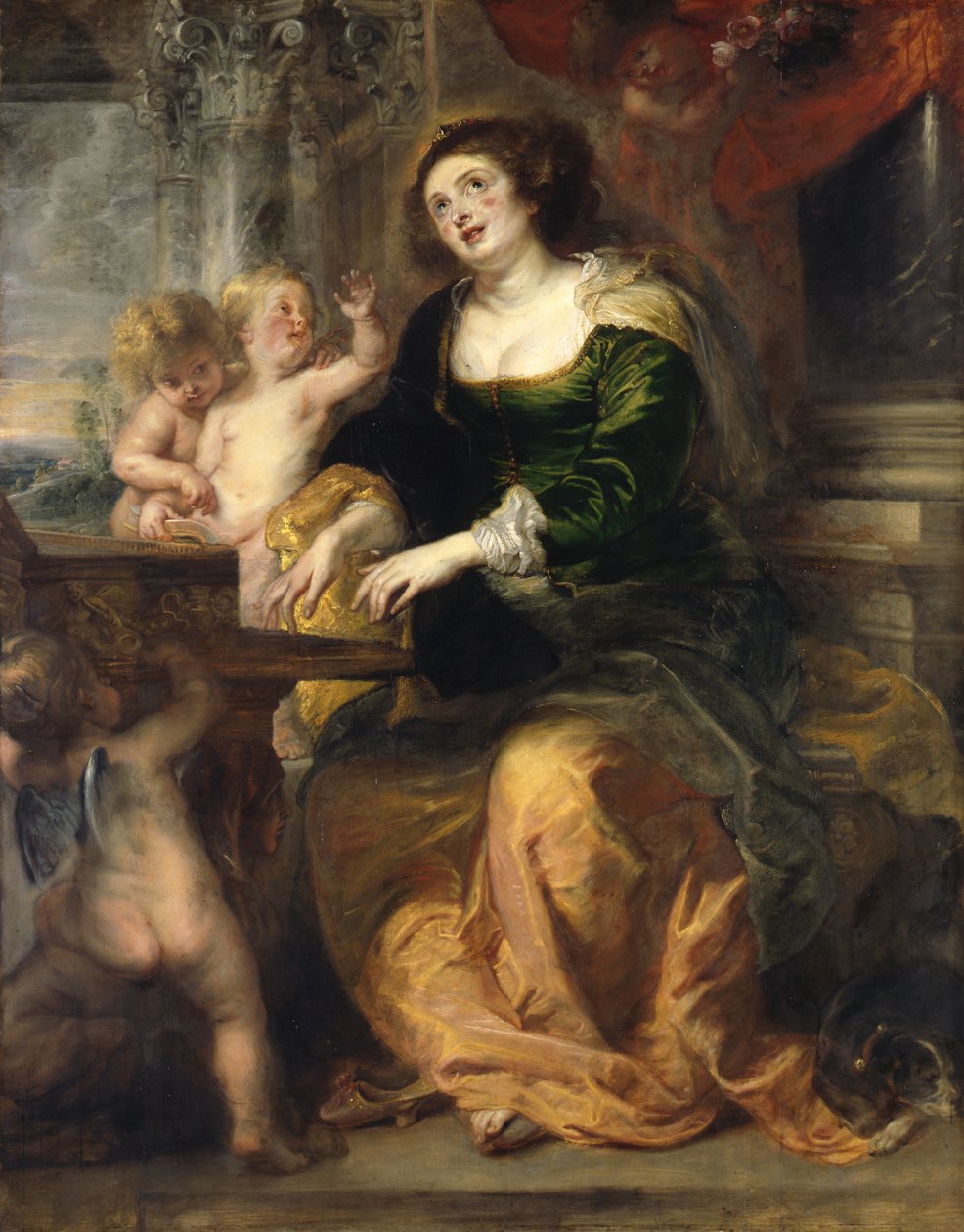 Allemand : Die Heilige Cäcilie Sainte Cécile jouant la virginale - Peter Paul Rubens