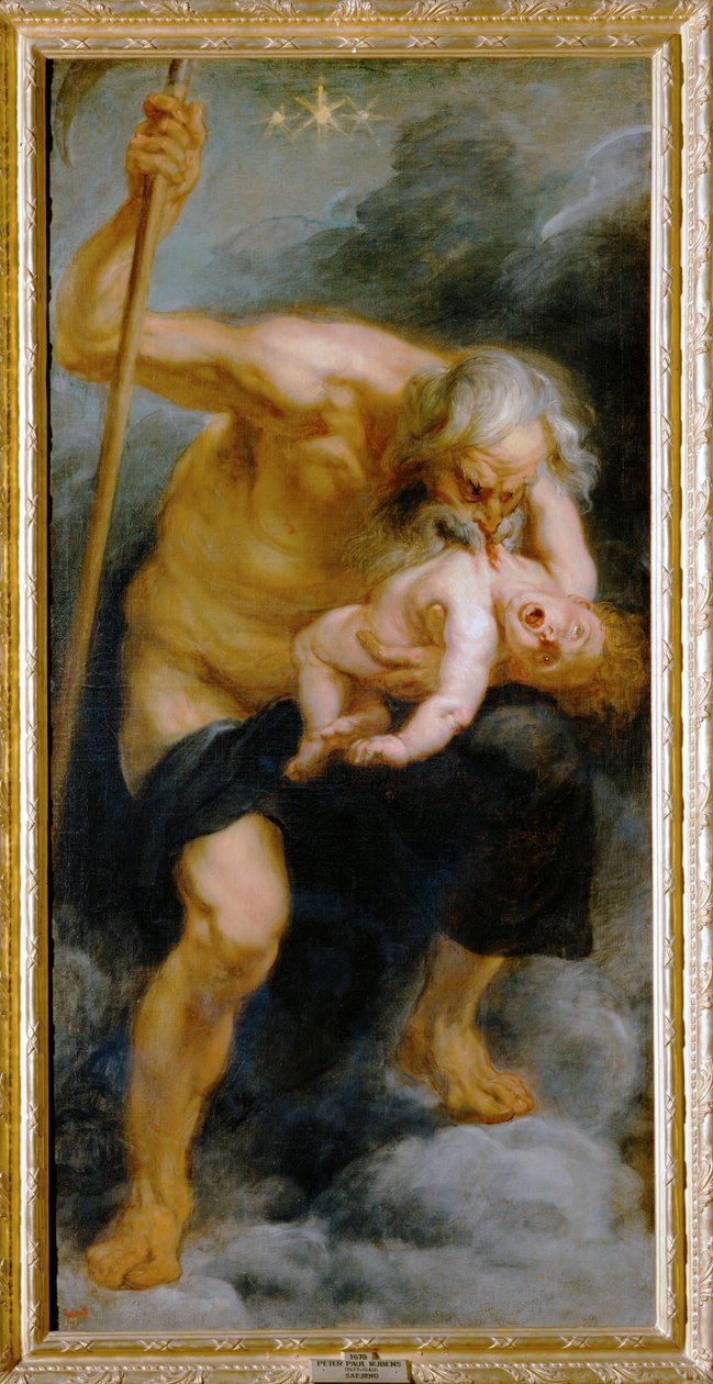 Dieu Saturne dévorant son fils (peinture sur toile) - Peter Paul Rubens