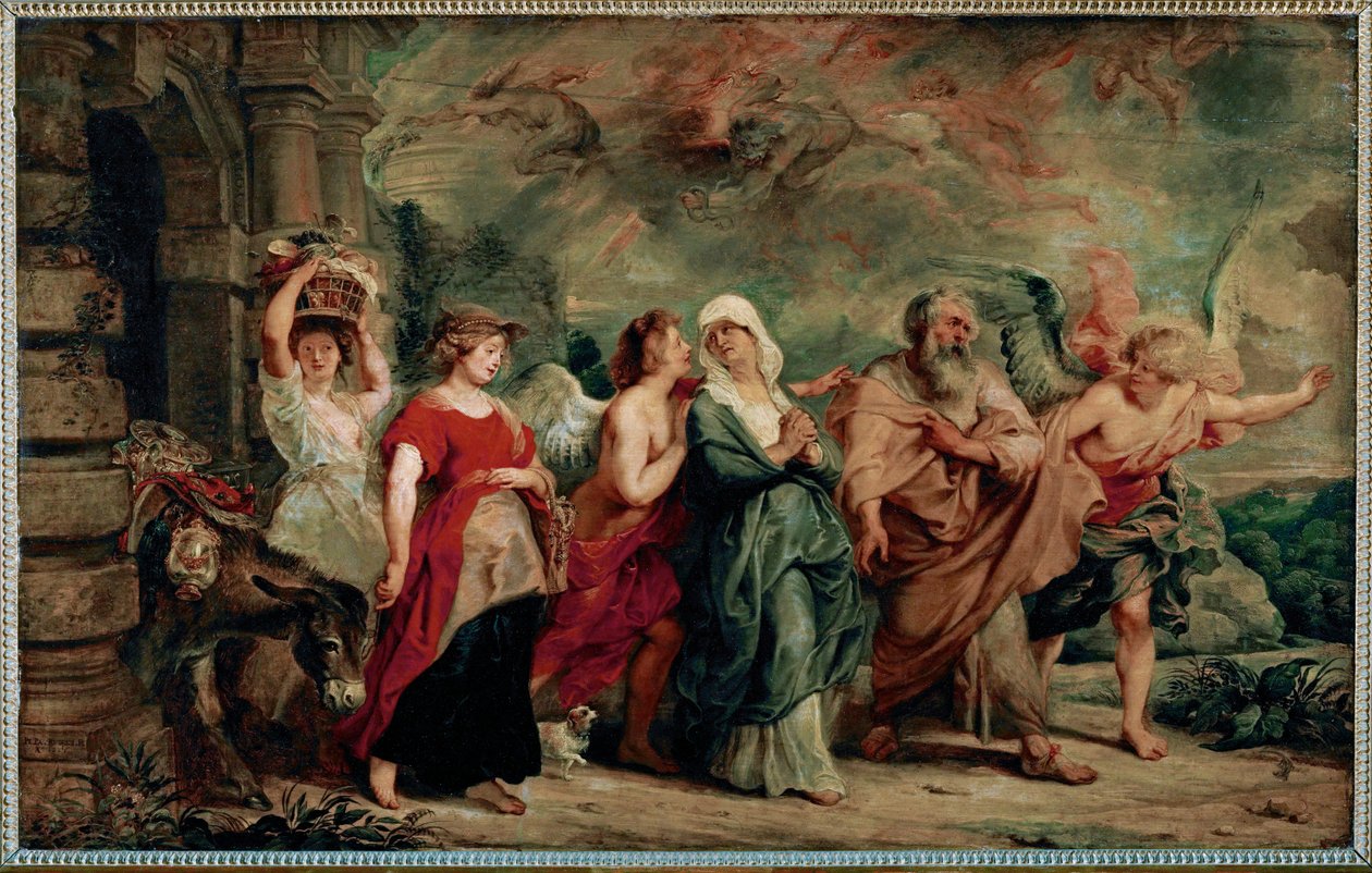 Lot et sa famille quittent Sodome - Peter Paul Rubens