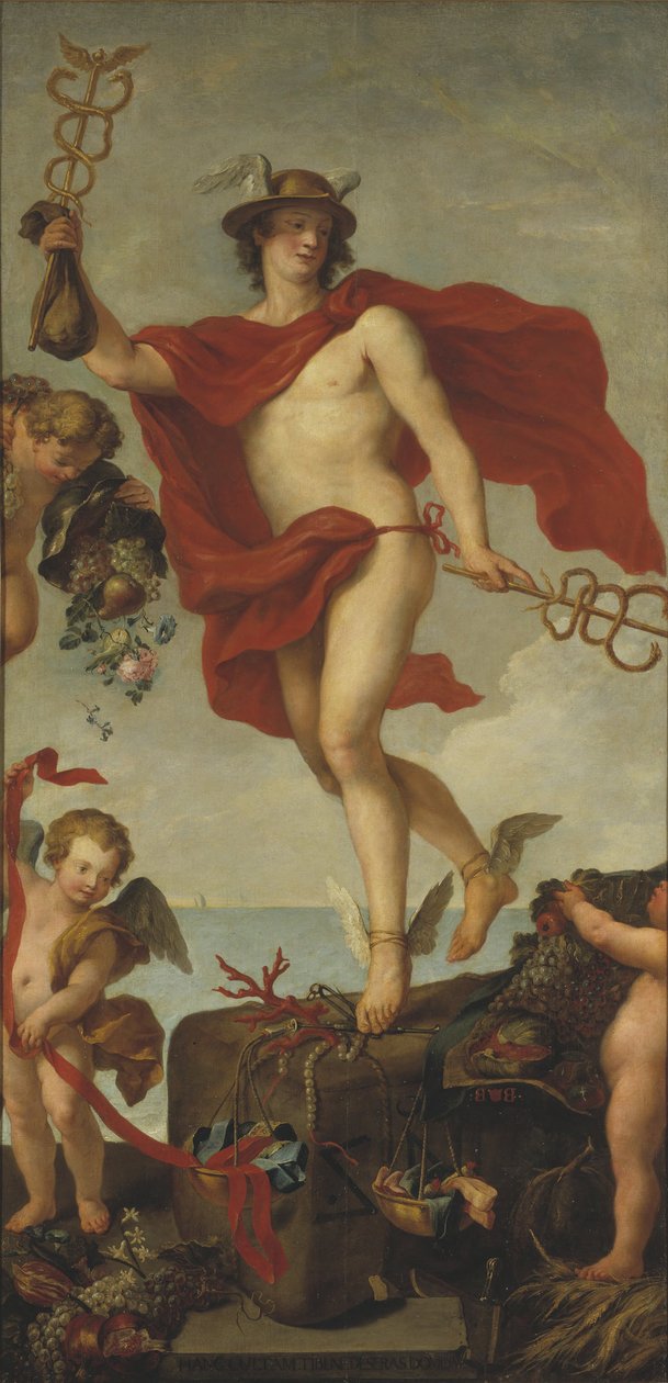 Merkur verlässt Antwerpen. Fragment eines größeren Gemäldes - Peter Paul Rubens