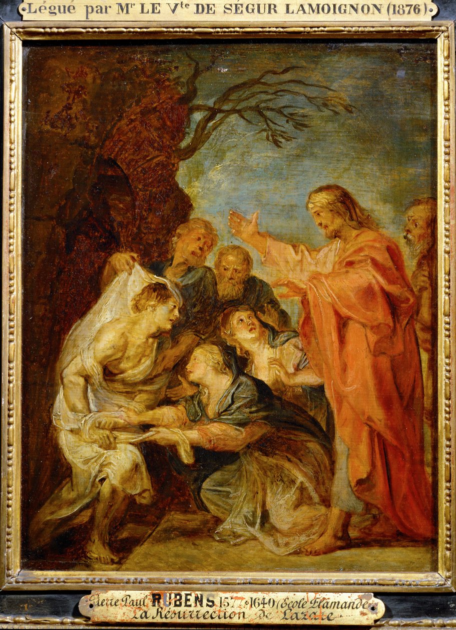 Résurrection de Lazare, esquisse pour le Berlin (peinture sur bois) - Peter Paul Rubens
