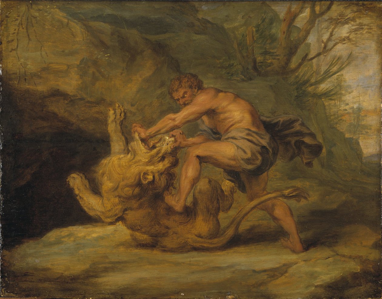 Samson et le lion. Étude - Peter Paul Rubens