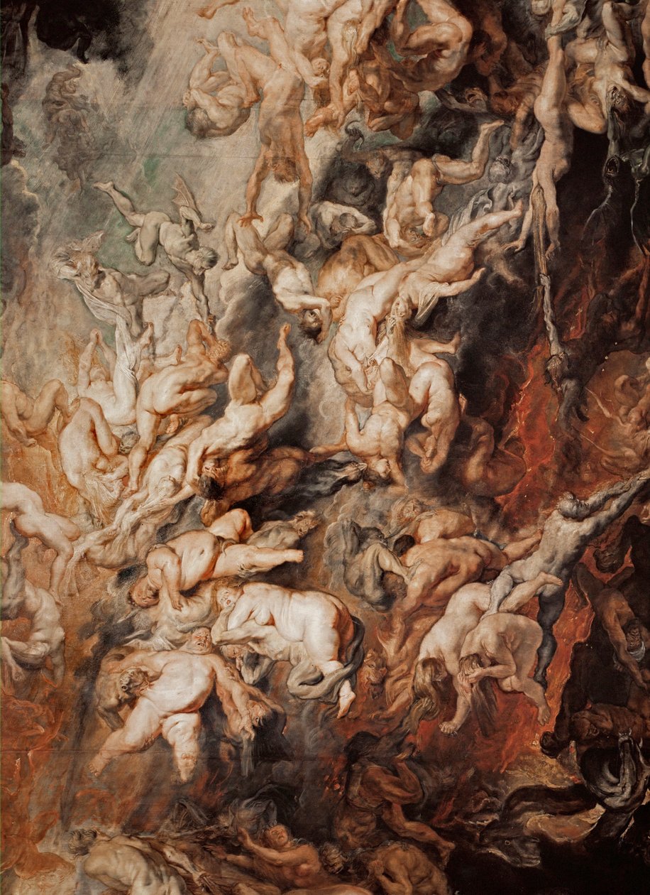 La chute des damnés (peinture sur bois de chêne) - Peter Paul Rubens