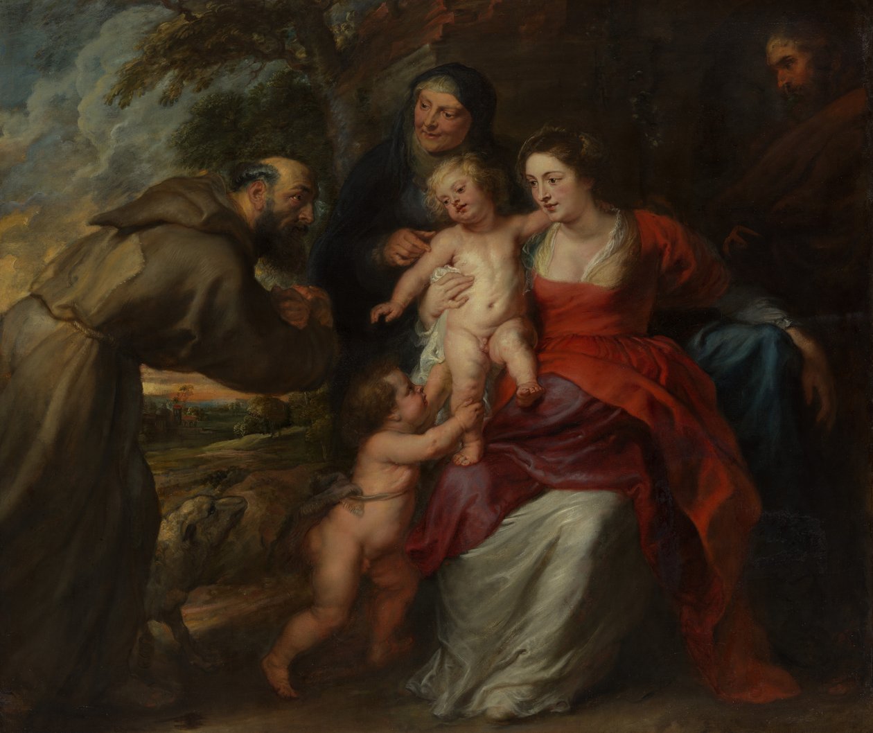 La Sainte Famille avec les saints François et Anne et le petit saint Jean-Baptiste - Peter Paul Rubens