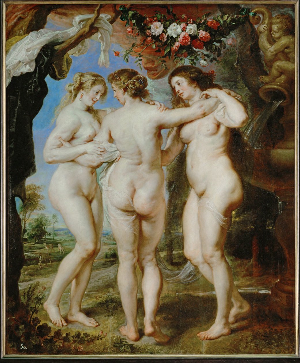 Les Trois Grâces, vers 1636 (peinture sur bois) - Peter Paul Rubens