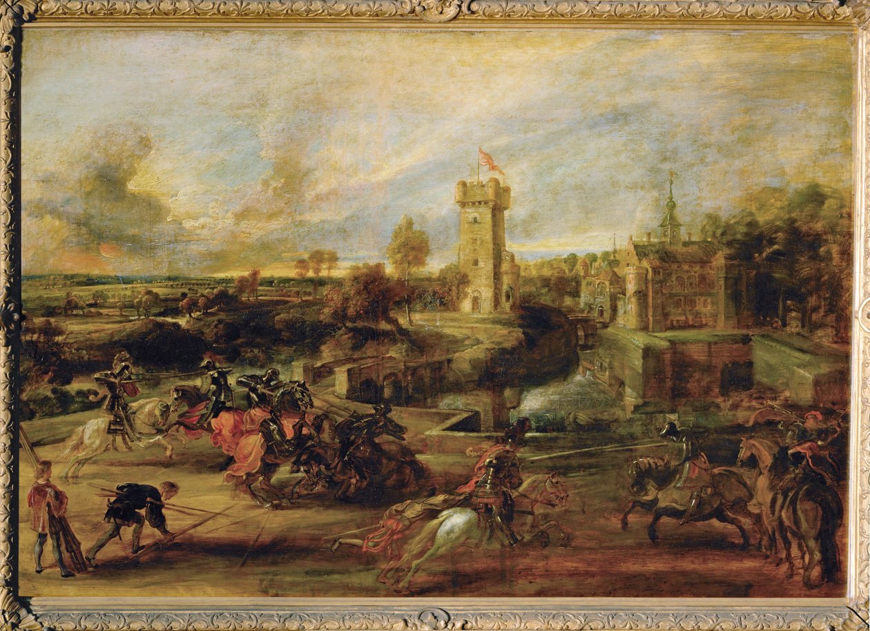 Tournoi près des douves du château de Steen (peinture sur bois) - Peter Paul Rubens