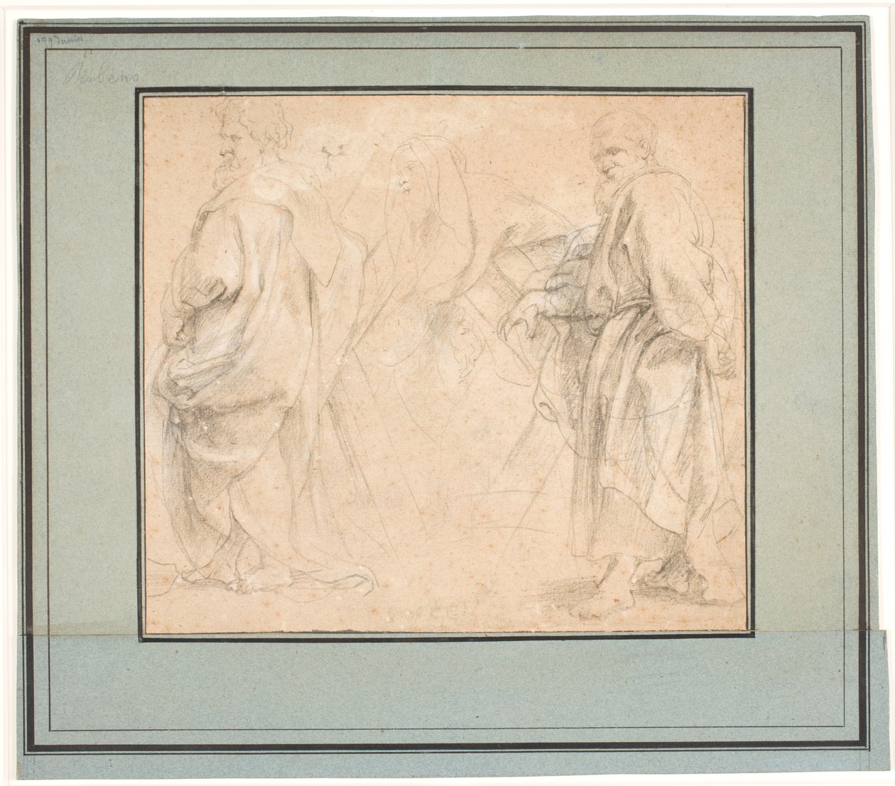 Deux études pour Saint André et une étude pour un ancien prêtre (Melchisédech ?) - Peter Paul Rubens