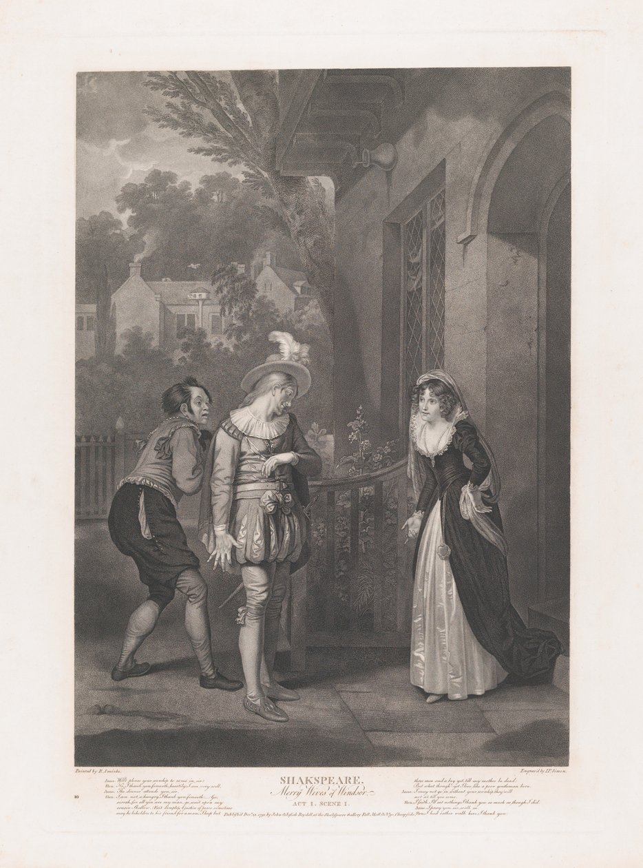 Anne Page, Slender et Shallow, Shakespeare, Les Joyeuses Commères de Windsor, première publication 1792, réédité 1852 - Peter Simon