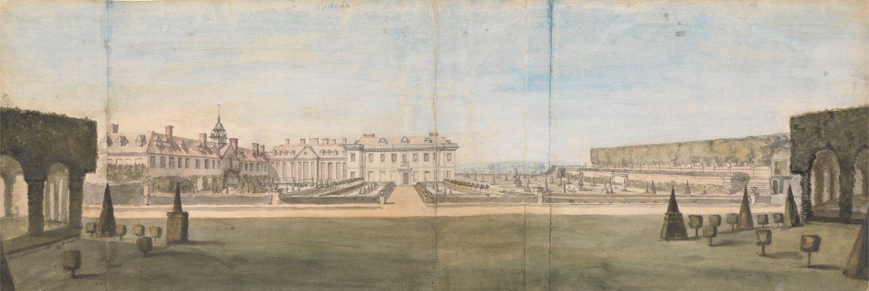 Vue du jardin et de la maison à Upper Winchendon, Buckinghamshire - Peter Tillemans