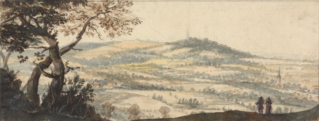Paysage avec deux figures au premier plan - Peter Tillemans