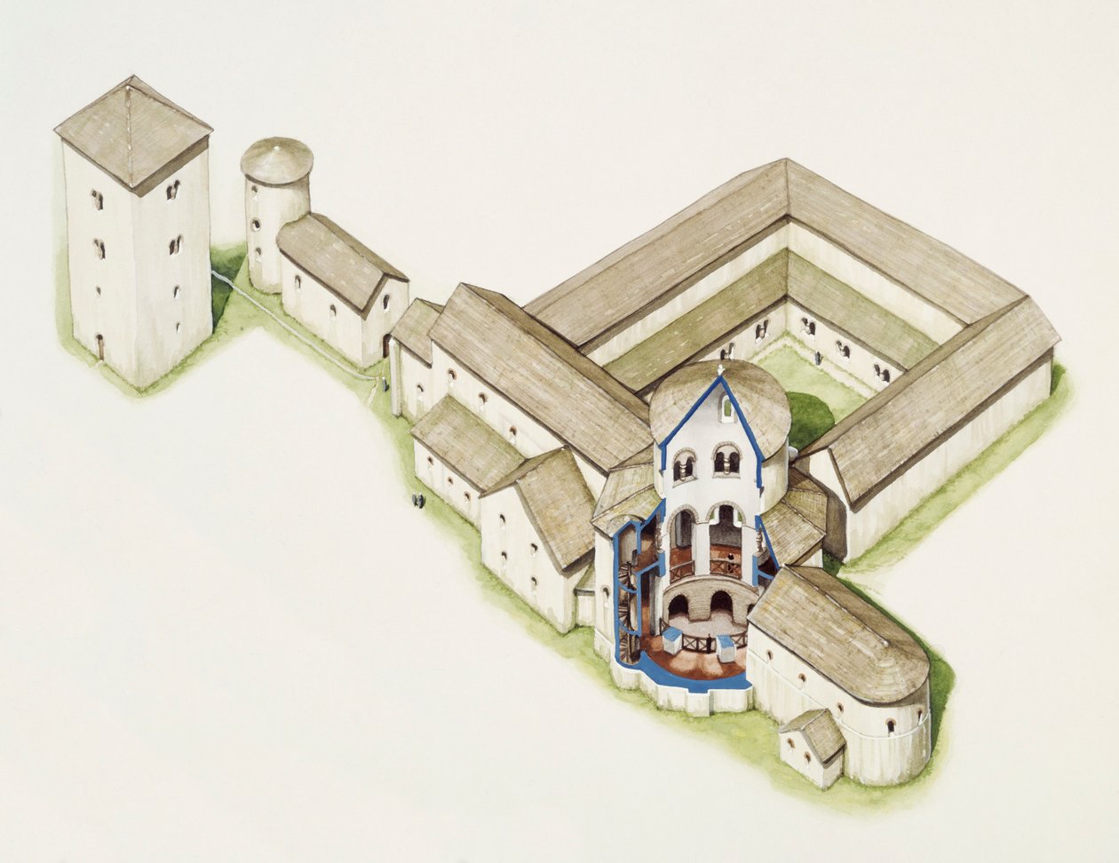 Église saxonne tardive, Abbaye de Saint-Augustin, Canterbury, Kent, fin du 20e ou début du 21e siècle - Peter Urmston