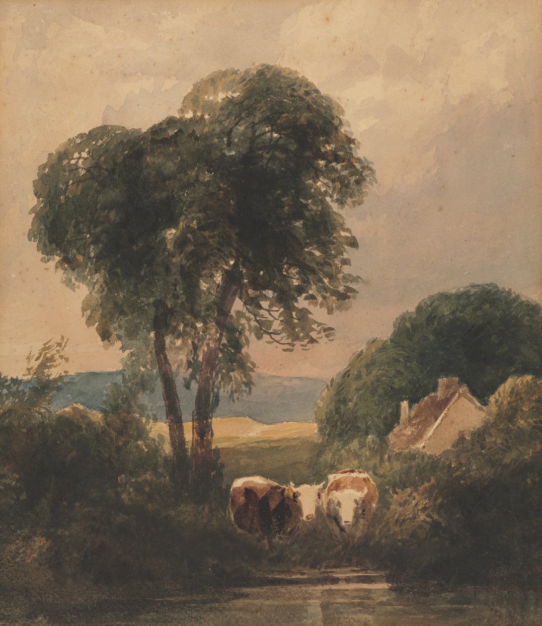 Paysage gallois avec du bétail - Peter de Wint