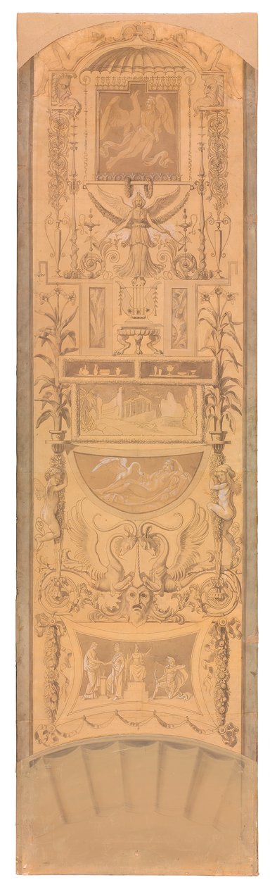 Arabeske mit Darstellungen des Ganymed, der Leda und der Verwundung Achills - Peter von Cornelius
