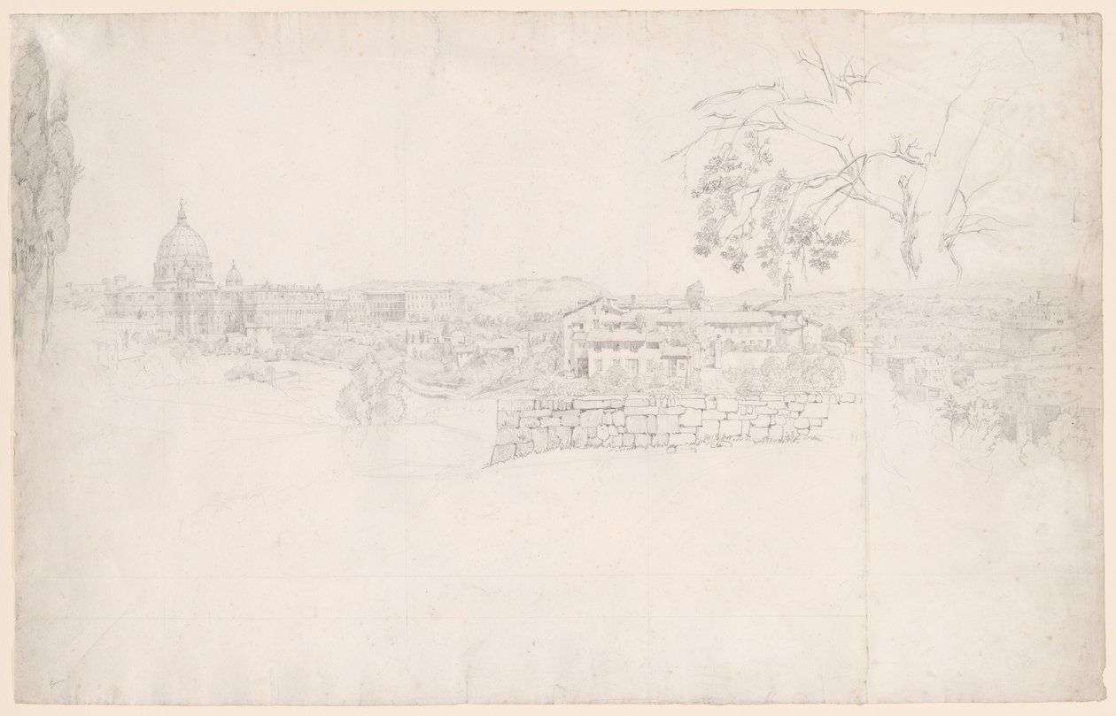 Panorama fantastique de Rome de Saint-Pierre au Castel San Angelo - Peter von Hess