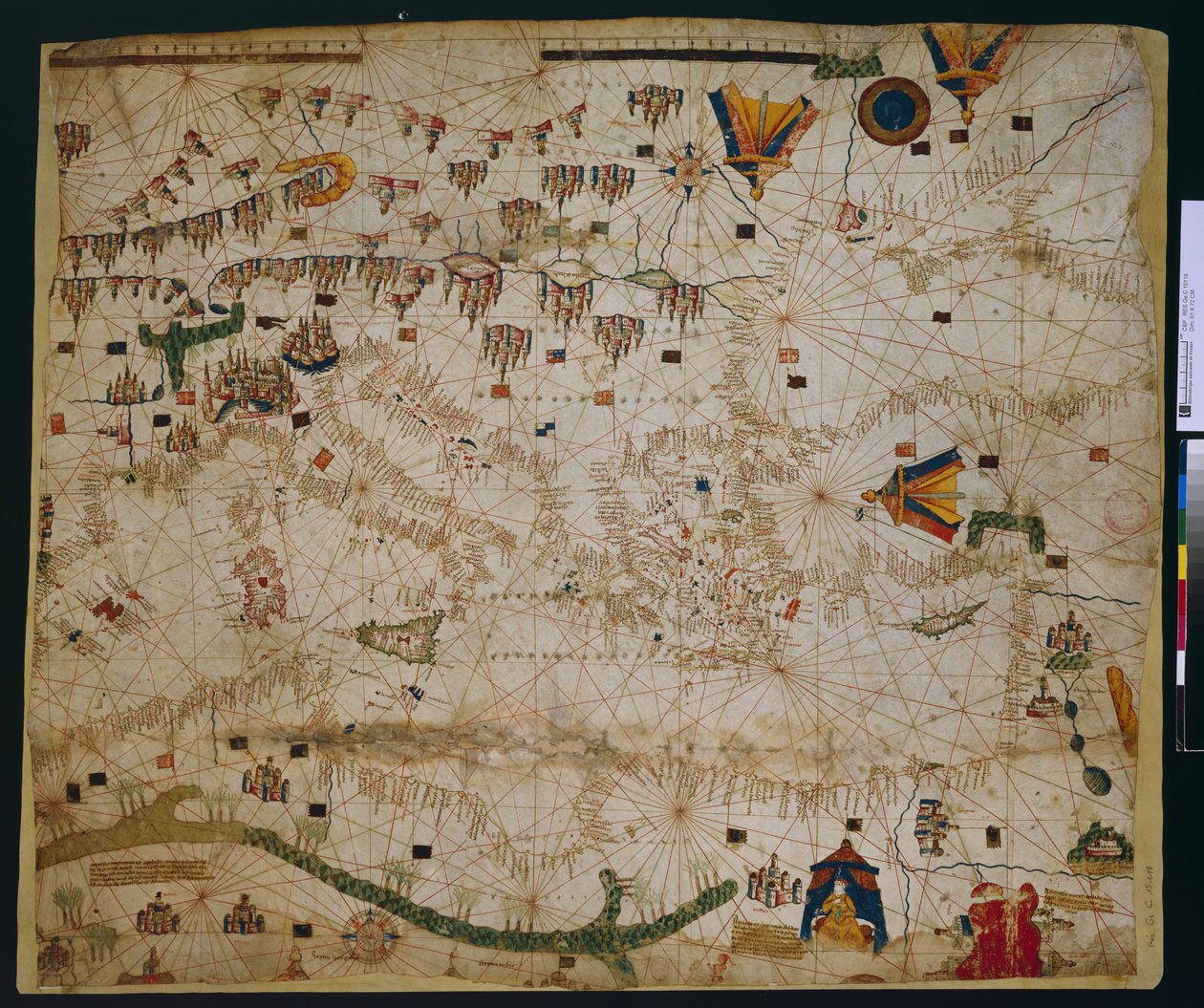 Carte marine de la mer Méditerranée et de la mer Noire - Petrus Roselli
