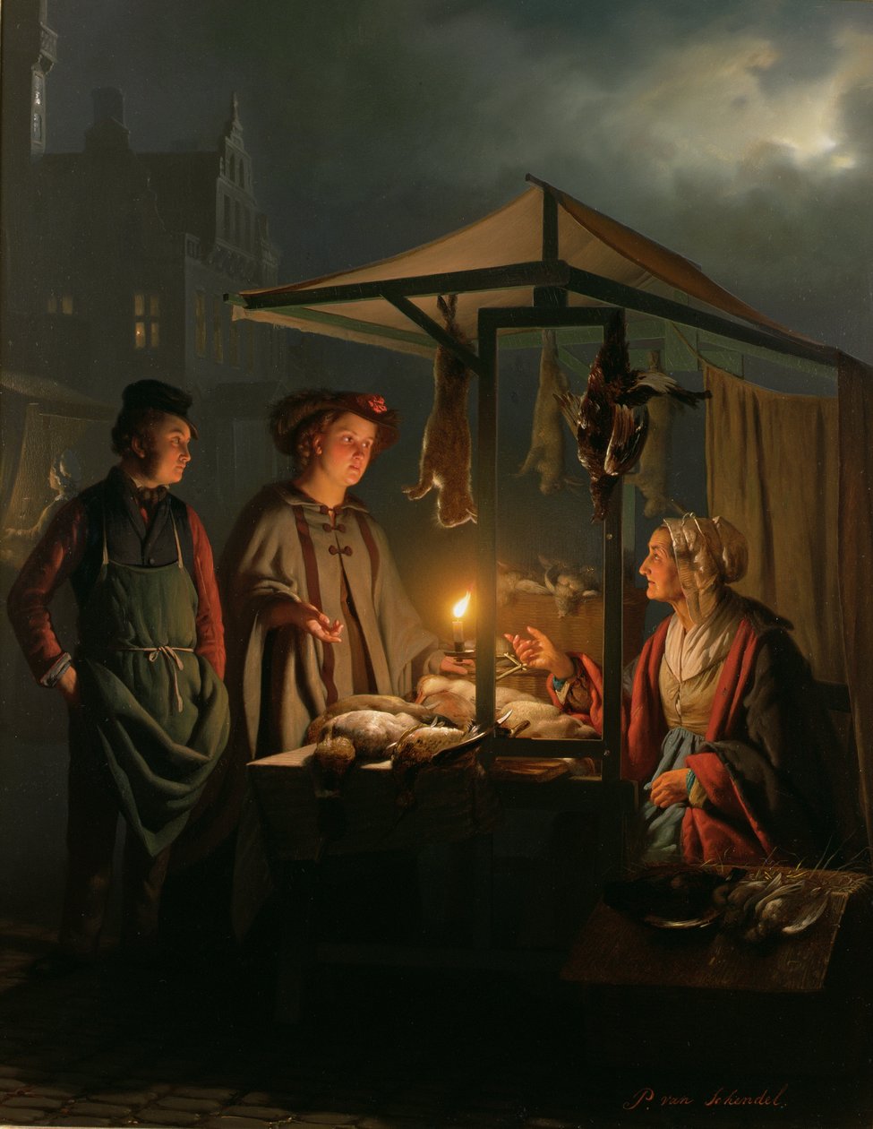 Le Vendeur de gibier - Petrus van Schendel