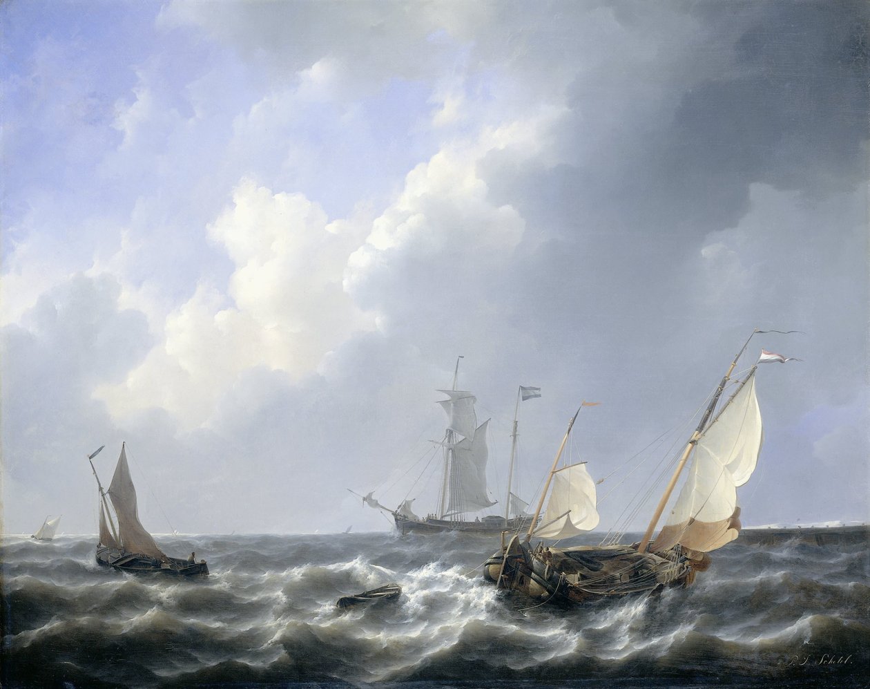 Paysage marin des eaux de Zélande, près de l