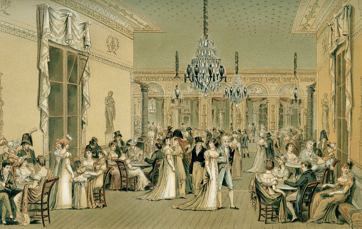 Salon au Café Frascati, Paris (Le Grand Salon de Frascati) - Philibert Louis Debucourt
