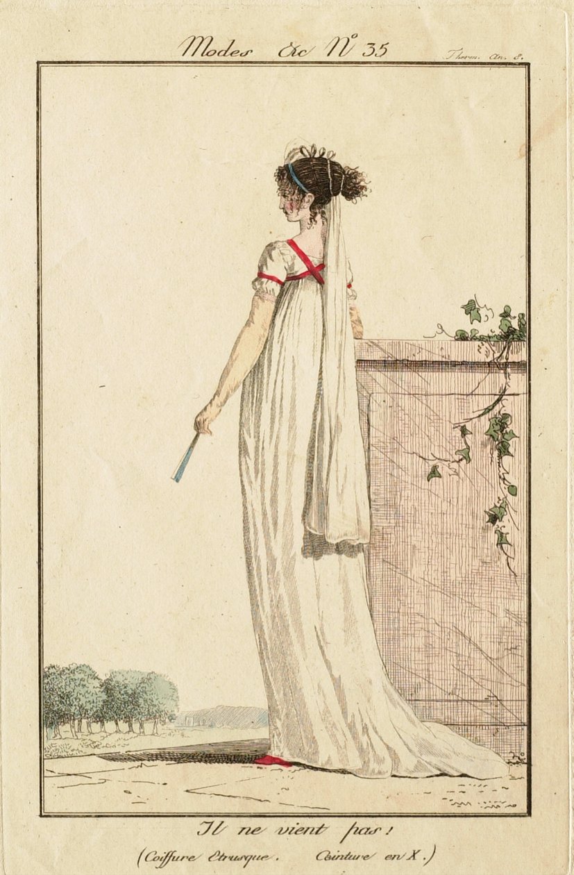 Il ne vient pas ! (Coiffure étrusque. Ceinture en X) - Philibert-Louis Debucourt