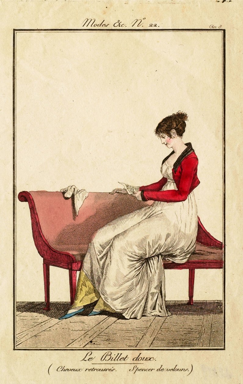 Le doux billet (Cheveux retroussés. Spencer de velours) - Philibert-Louis Debucourt