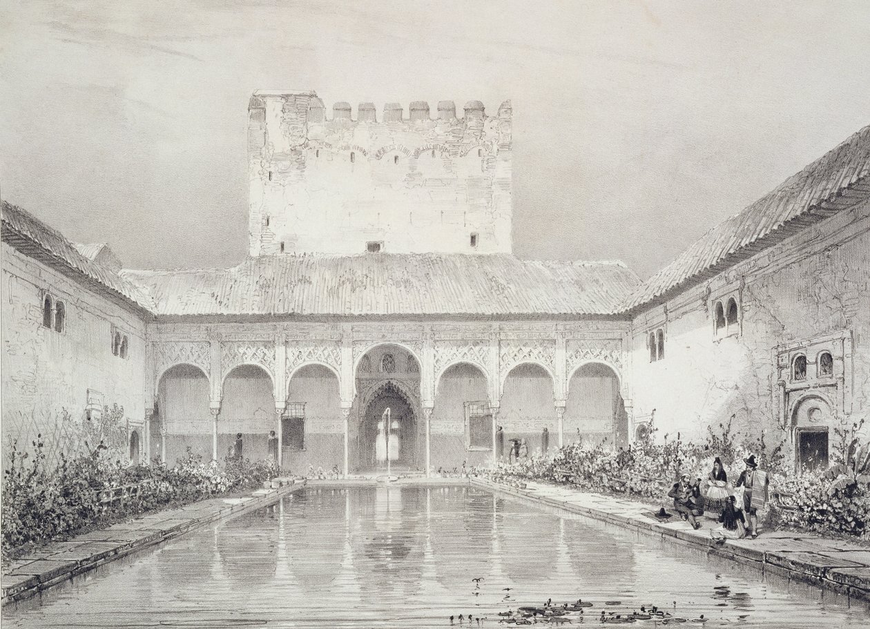 Bassin et fontaine dans la cour de l